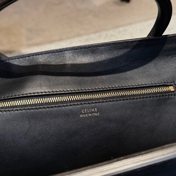 Céline Midnight Blue Croc Embossed Nubuck Small Tie Tote - Picture 13 of 15